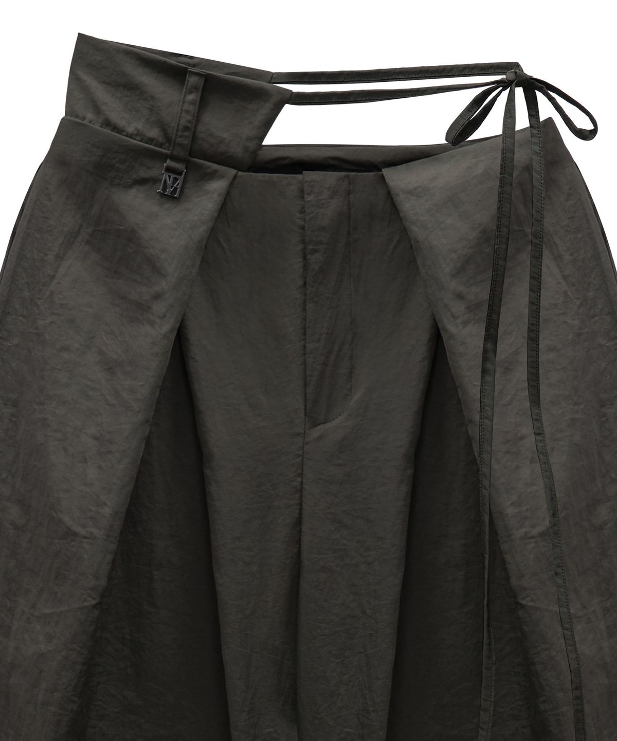 트리밍버드(TREEMINGBIRD) Unbalance Waist Strap Pants [ Khaki Brown ]