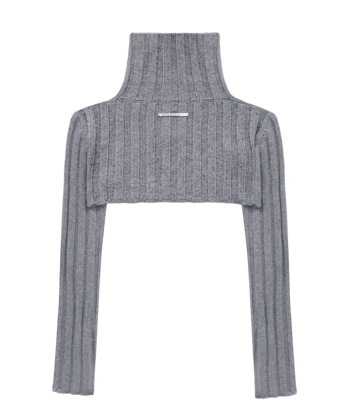 트리밍버드(TREEMINGBIRD) High-neck Bolero Knit Zip-up [ Grey ]