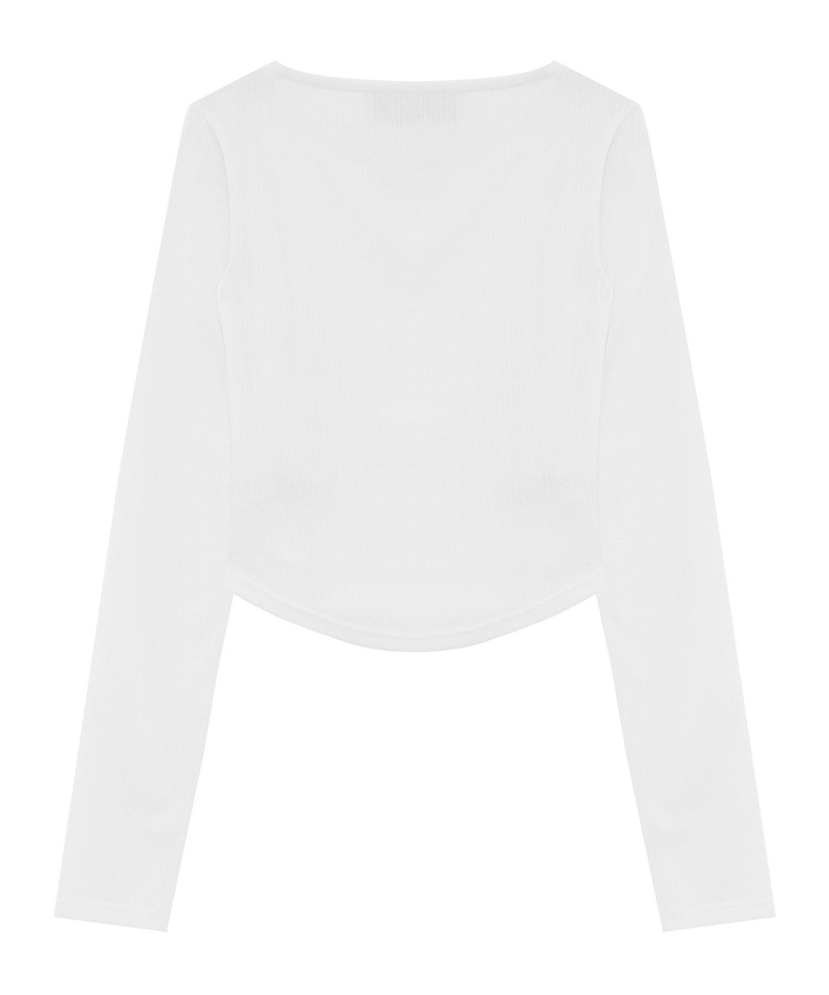 트리밍버드(TREEMINGBIRD) Square Neck Finger Hole Long Sleeve [ White ]