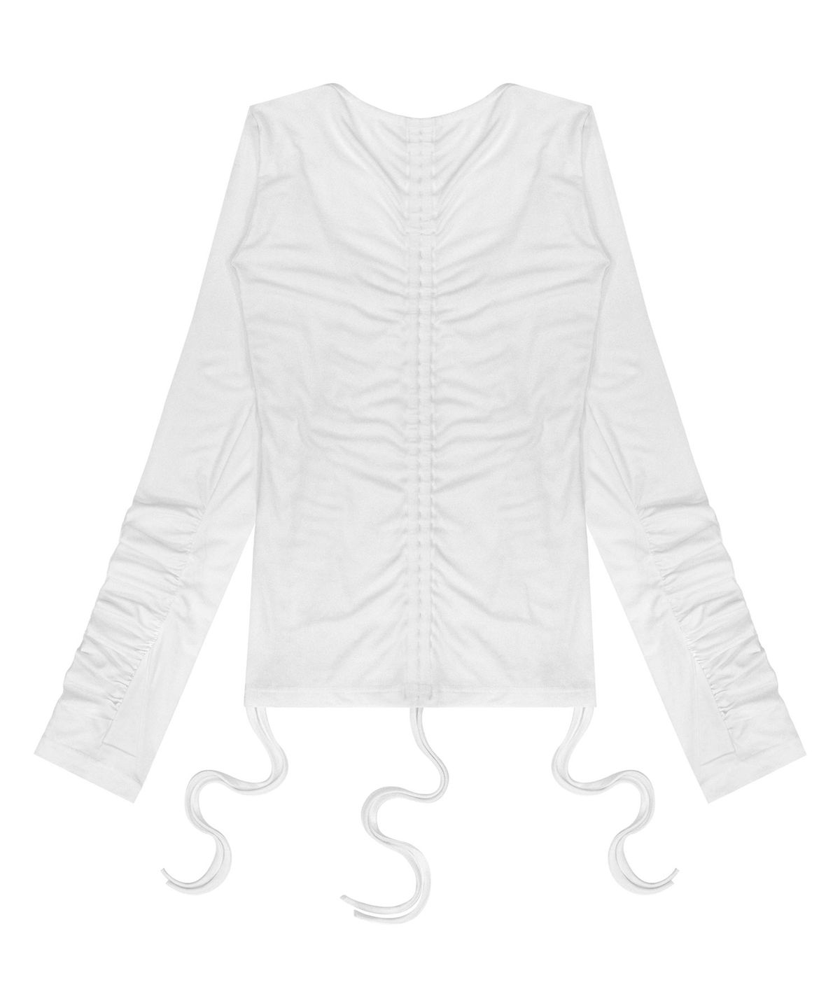 트리밍버드(TREEMINGBIRD) Multi String Shirring Long Sleeve [ White ]