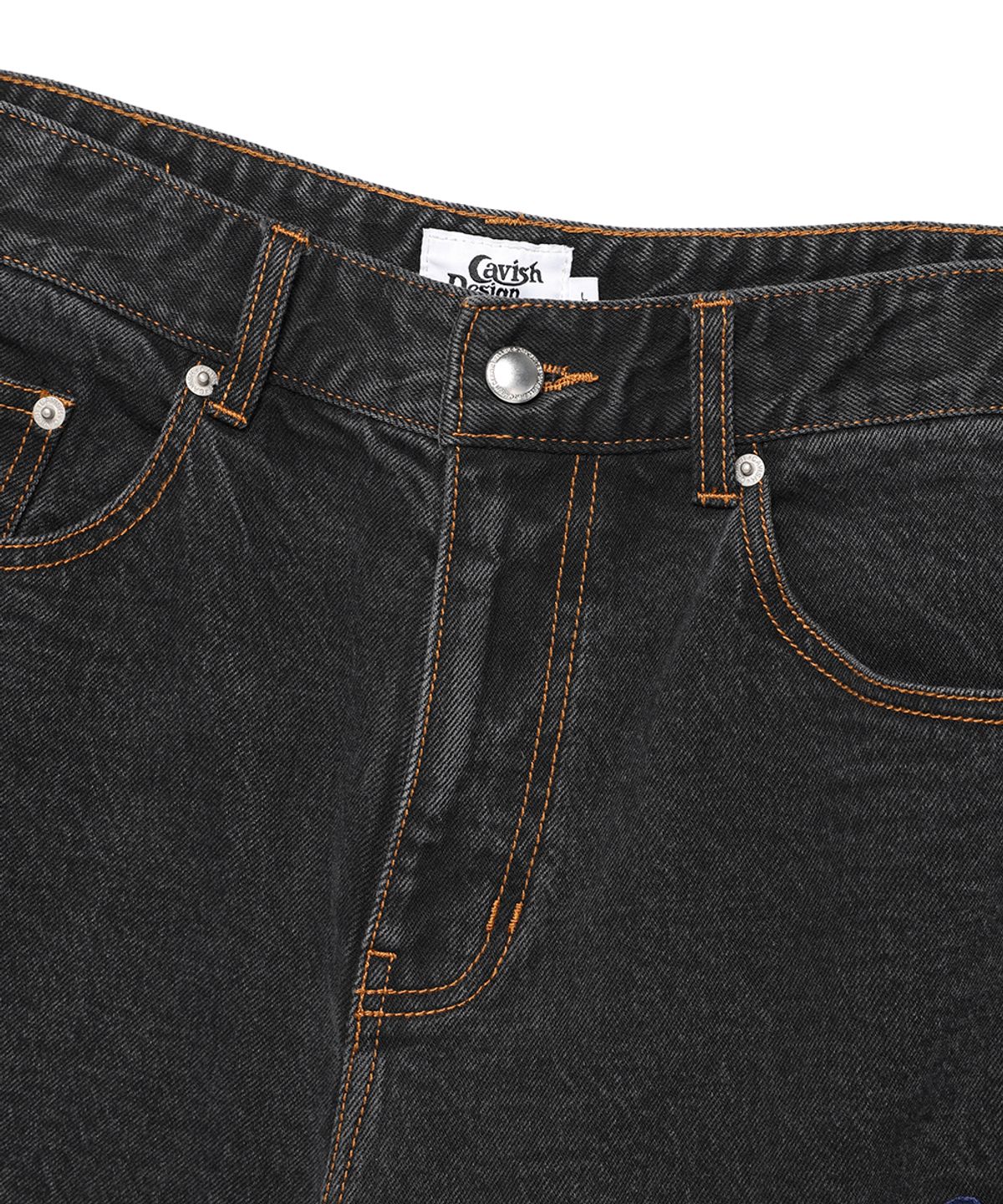 카비시(CAVISH) PATCHWORK DENIM PANTS BLACK(CV2EFUD112A)