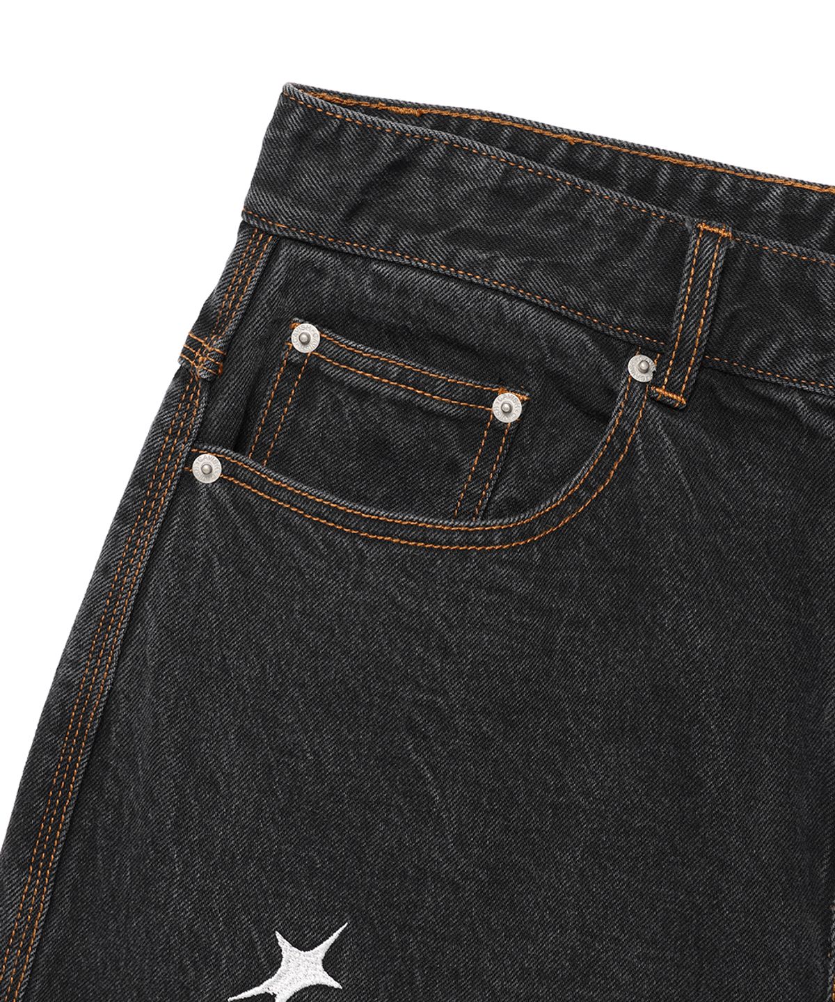 카비시(CAVISH) PATCHWORK DENIM PANTS BLACK(CV2EFUD112A)