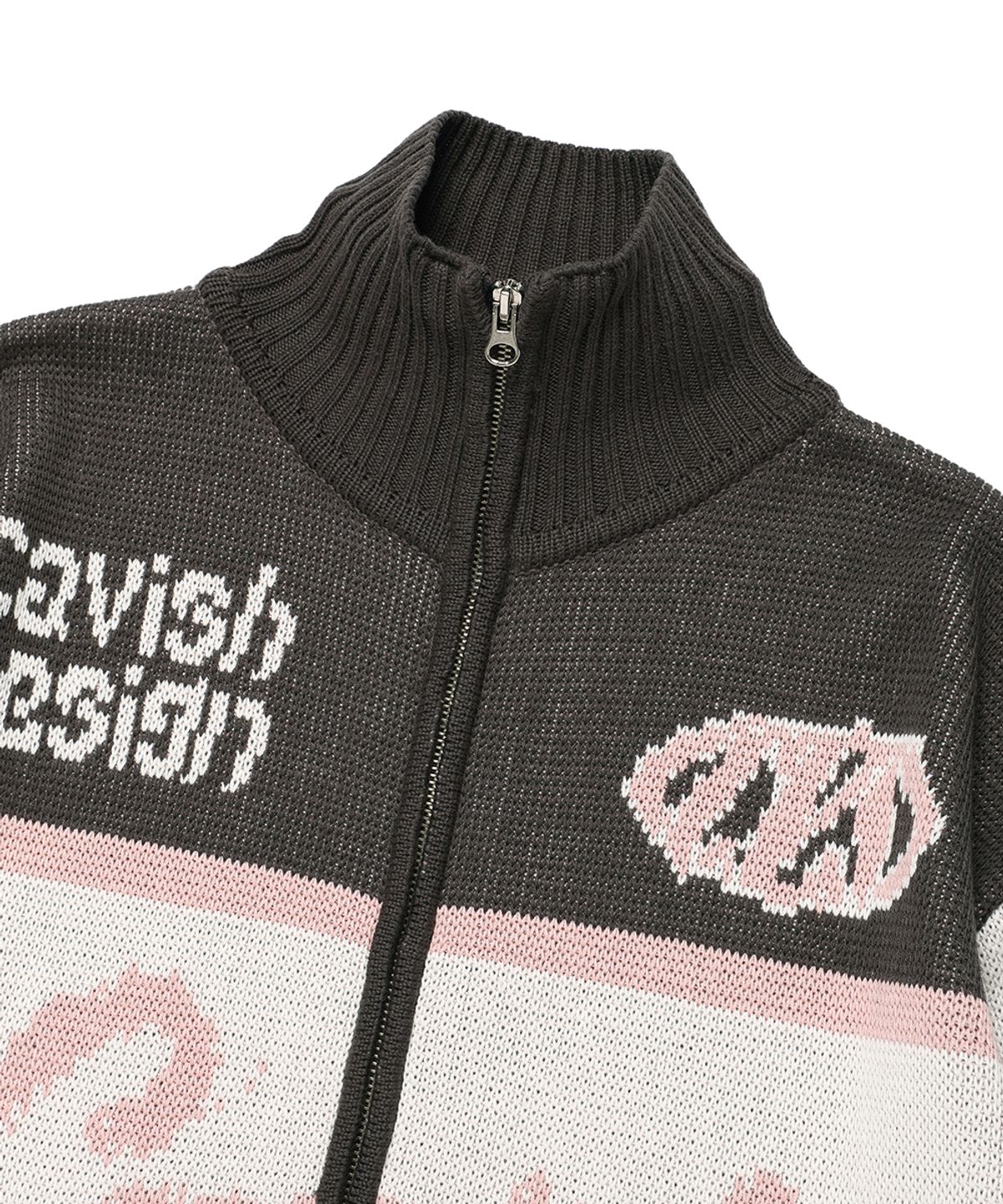 카비시(CAVISH) RACING TEAM KNIT ZIP UP CHARCOAL(CV2EFUK682A)