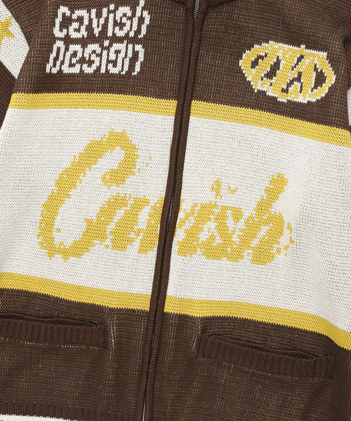 카비시(CAVISH) RACING TEAM KNIT ZIP UP BROWN(CV2EFUK682A)
