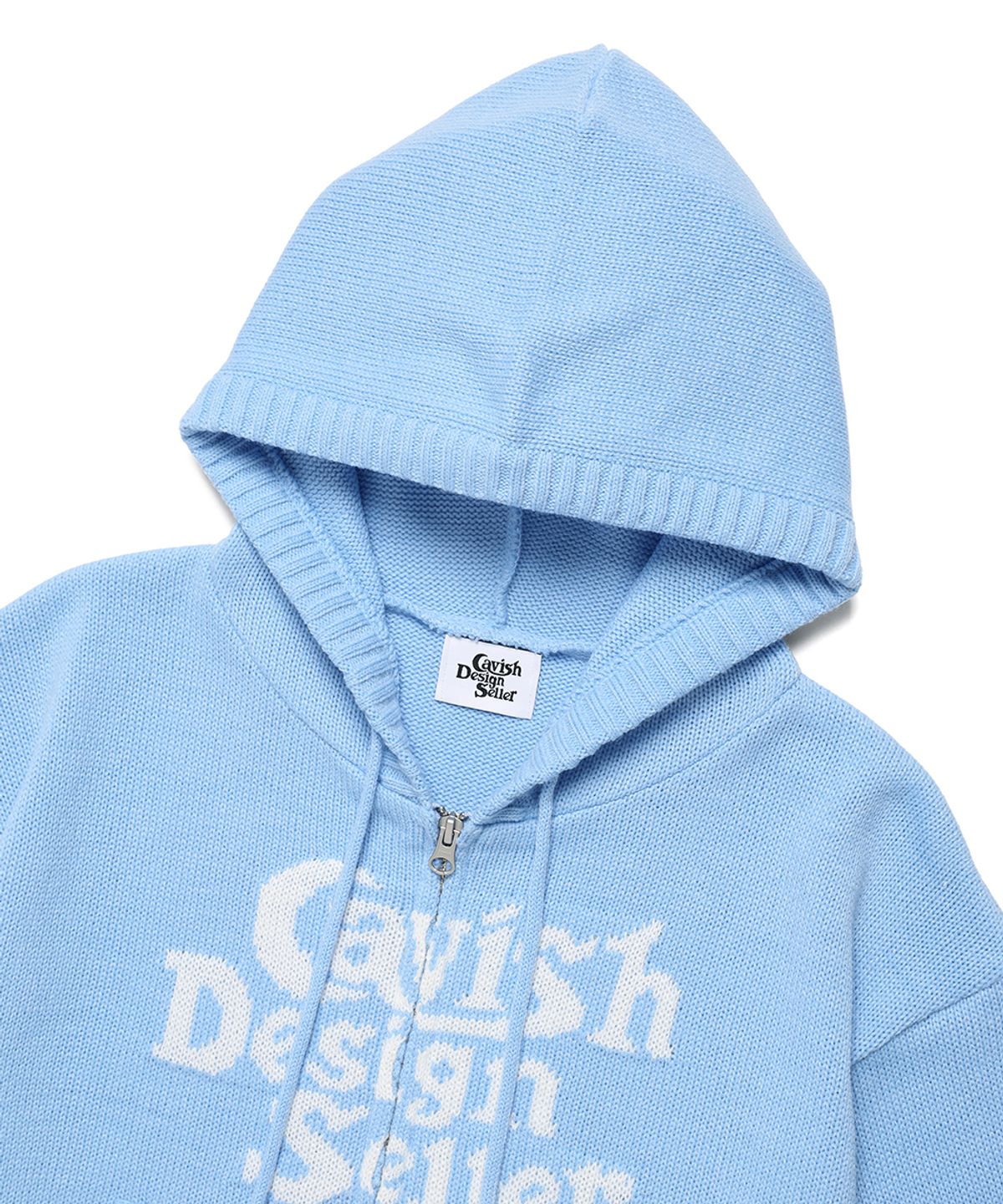 카비시(CAVISH) W SELLER LOGO KNIT ZIP UP HOODIE BLUE(CV2EFFK684A)