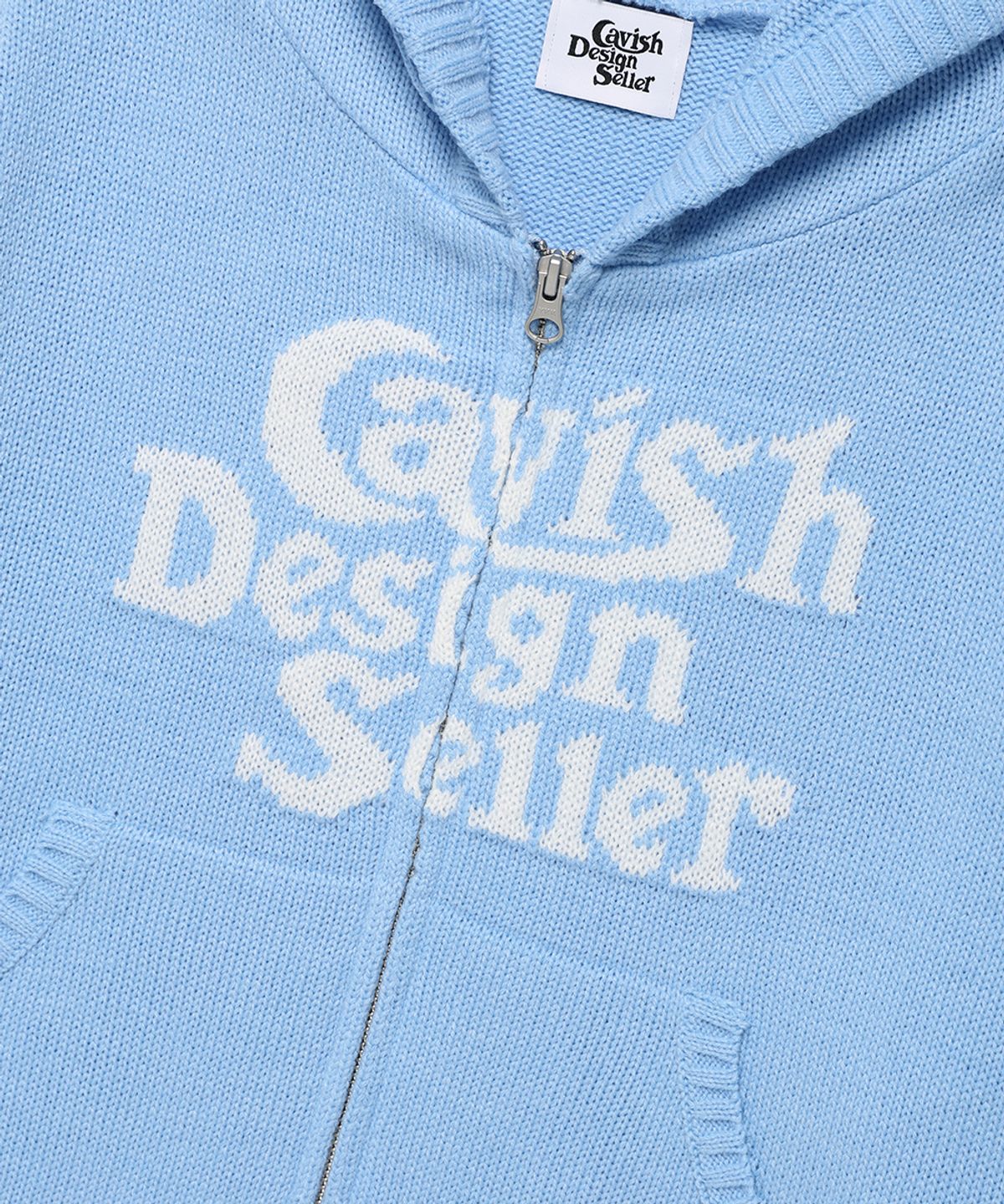 카비시(CAVISH) W SELLER LOGO KNIT ZIP UP HOODIE BLUE(CV2EFFK684A)