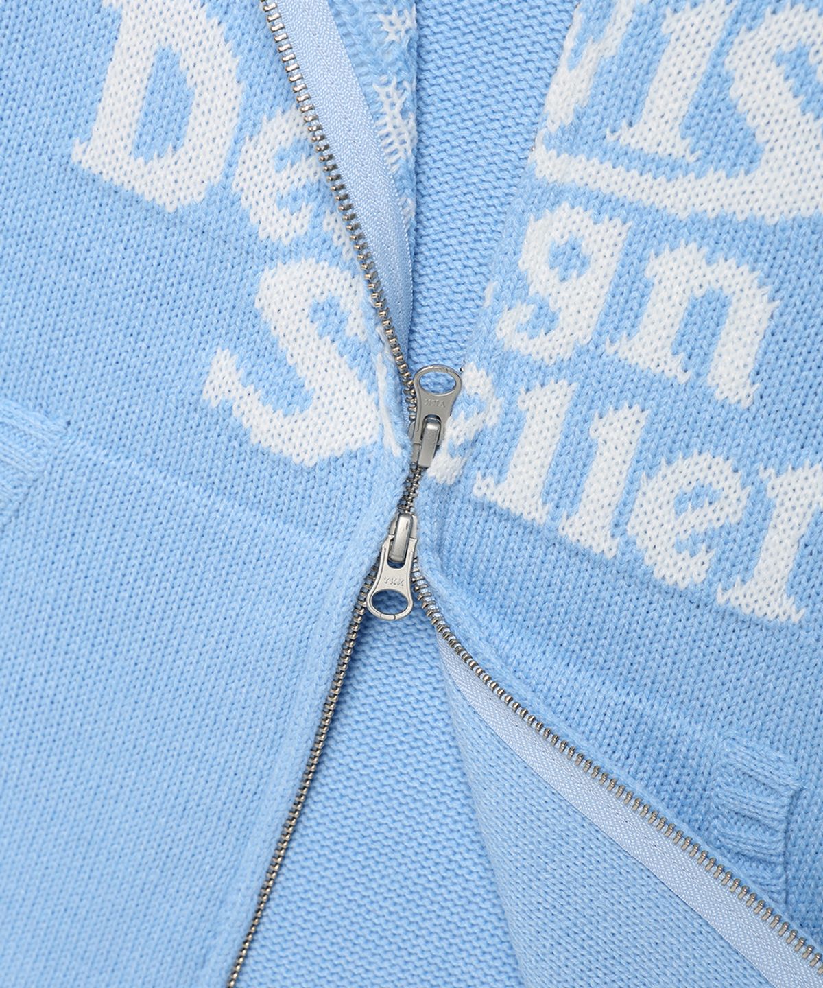 카비시(CAVISH) W SELLER LOGO KNIT ZIP UP HOODIE BLUE(CV2EFFK684A)