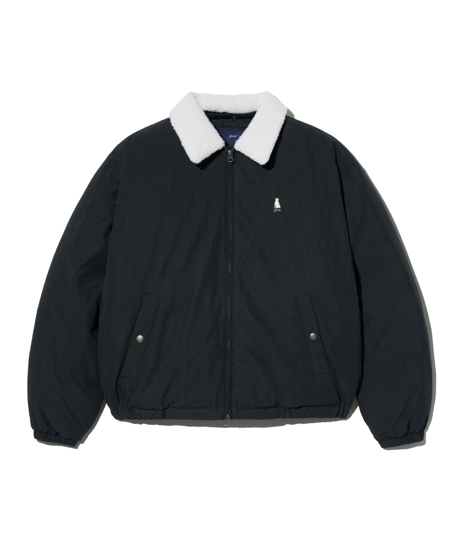 MUSINSA | YALE Removable Boa Short Puffer Jacket_Black