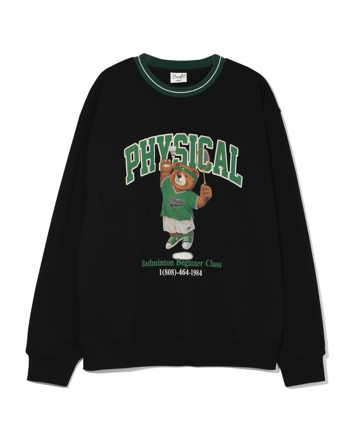 피지컬 디파트먼트(PHYSICAL DEPARTMENT) 배드민턴 베어 스웨트셔츠_블랙