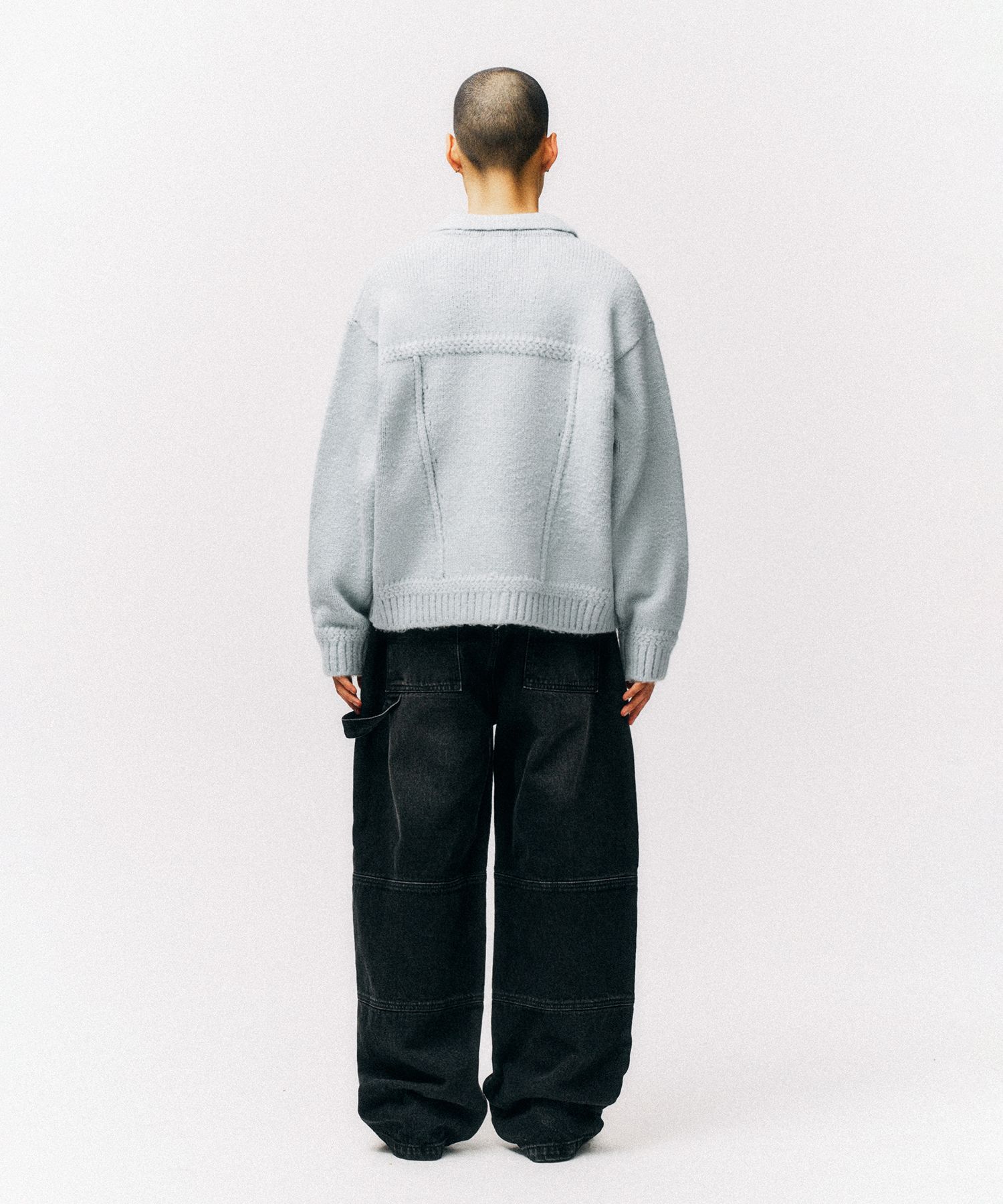 PHYPS ♥ Apple Label Knit Trucker Jacket /追跡付 MUSINSA公式 | PHYPS Apple Label Knit Trucker Jacket_Blue