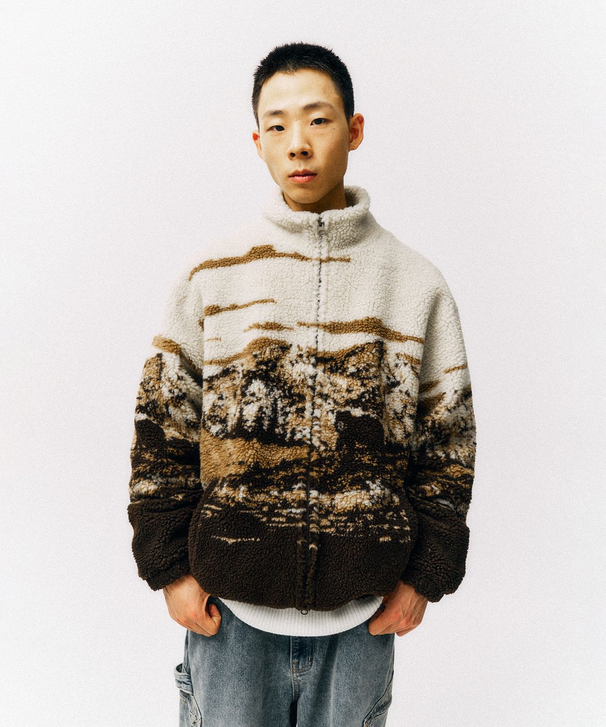 피지컬 디파트먼트(PHYSICAL DEPARTMENT) 스노우 마운틴 보아 플리스 자켓_브라운