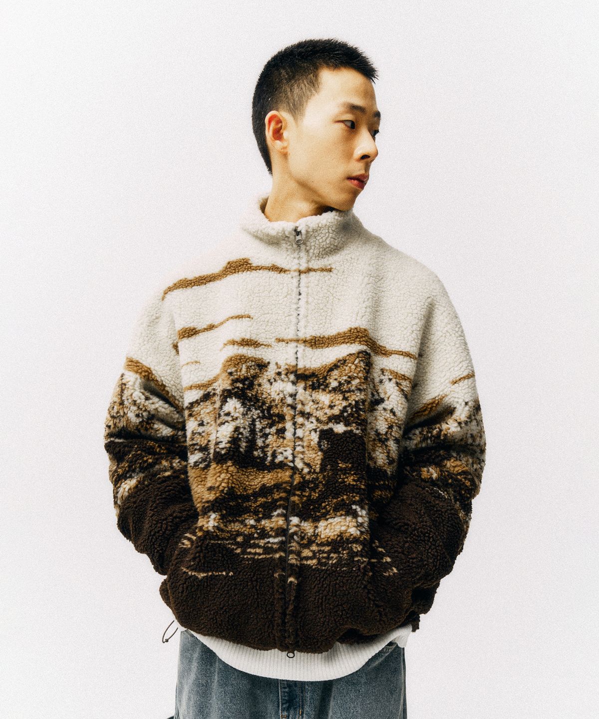 피지컬 디파트먼트(PHYSICAL DEPARTMENT) 스노우 마운틴 보아 플리스 자켓_브라운