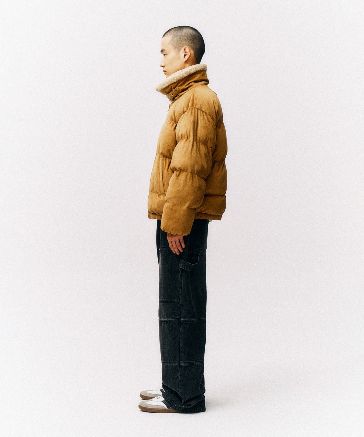 피지컬 디파트먼트(PHYSICAL DEPARTMENT) 스웨이드 보아 카라 푸퍼패딩_카멜