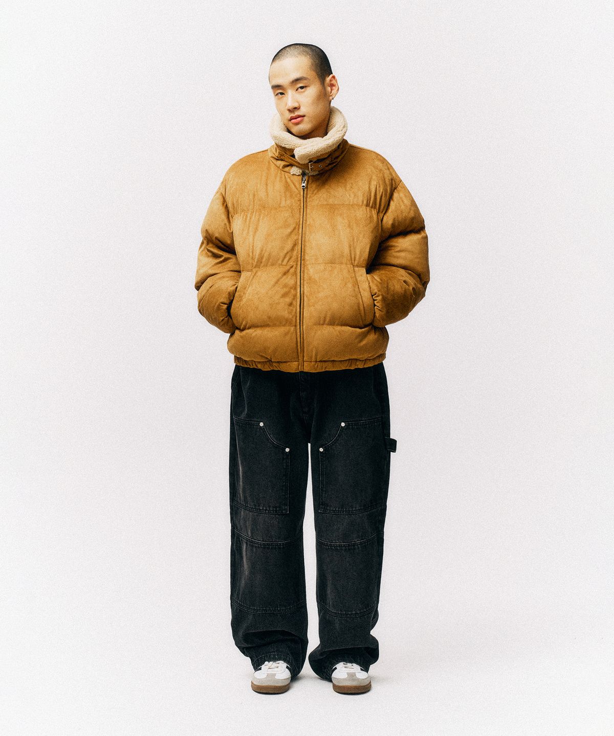 피지컬 디파트먼트(PHYSICAL DEPARTMENT) 스웨이드 보아 카라 푸퍼패딩_카멜