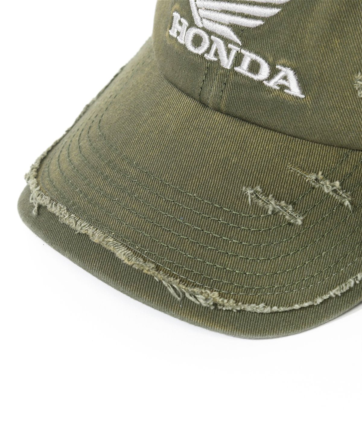 핍스 모터사이클(PHYPS MOTORCYCLE) Destroyed Washed Cap Olive
