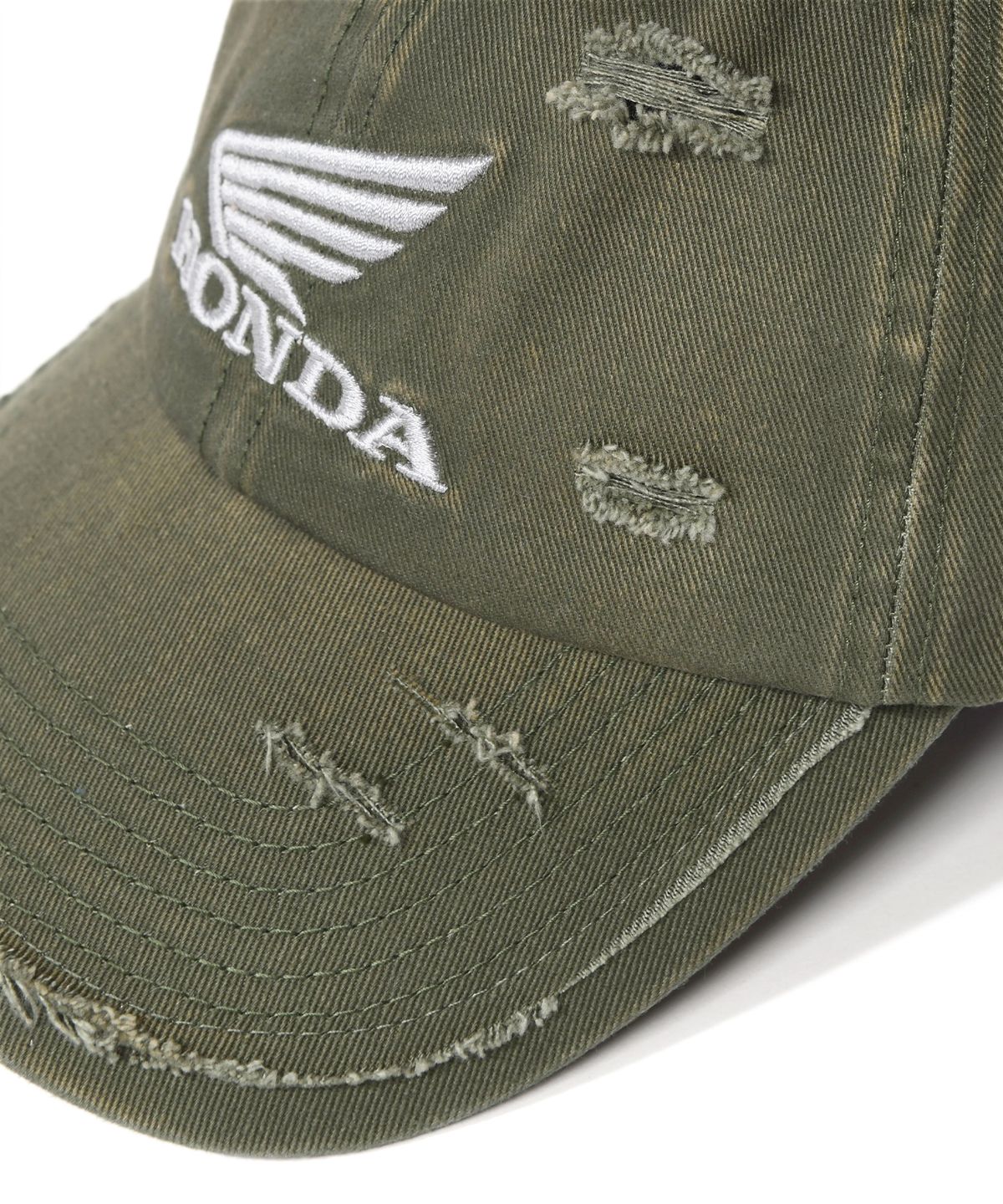 핍스 모터사이클(PHYPS MOTORCYCLE) Destroyed Washed Cap Olive