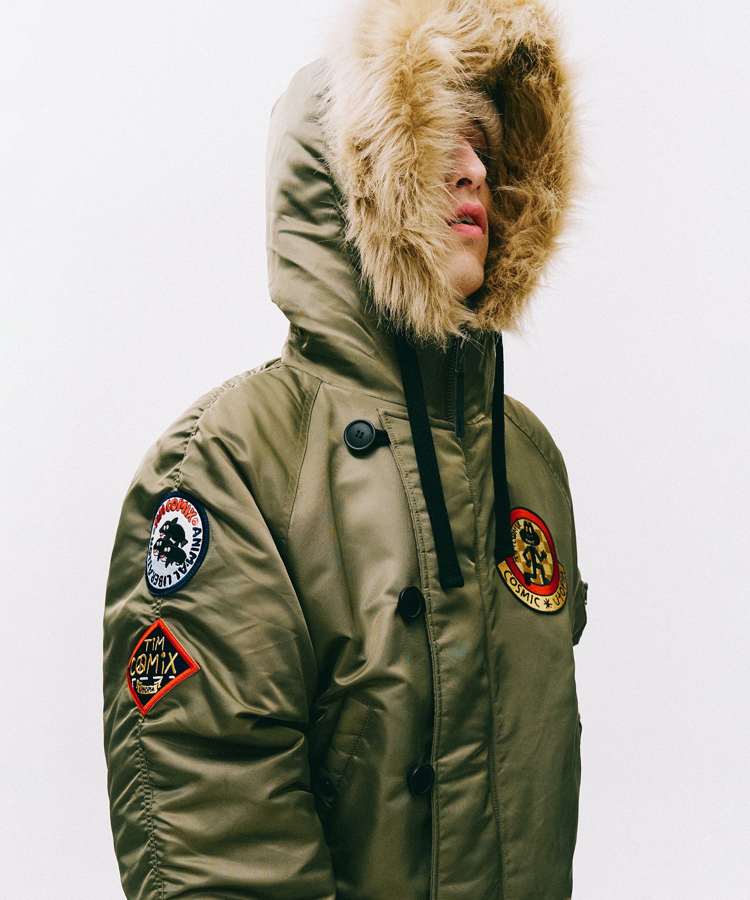 ジャケット [TIMCOMIX] Patched MA-1 Hooded Deck Jumper (2 color) MUSINSA | TIMCOMIX Patched MA-1 Hooded Deck Jumper_Khaki