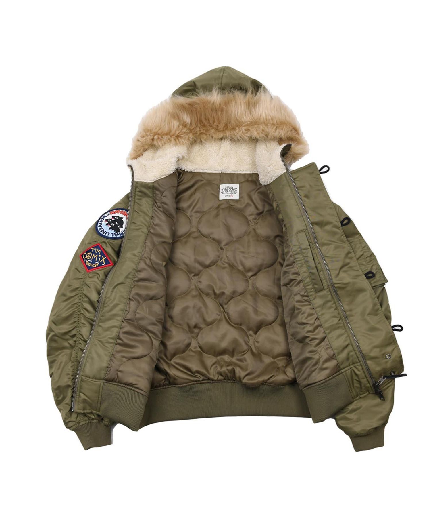 ジャケット [TIMCOMIX] Patched MA-1 Hooded Deck Jumper (2 color) MUSINSA | TIMCOMIX Patched MA-1 Hooded Deck Jumper_Khaki