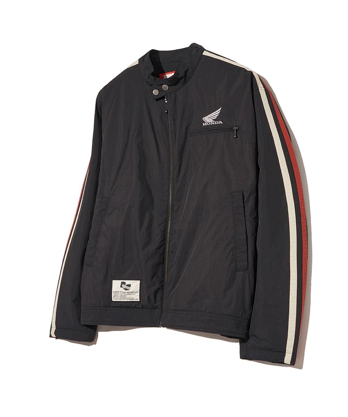 핍스 모터사이클(PHYPS MOTORCYCLE) Honda Nylon semi crop Track Jacket Black
