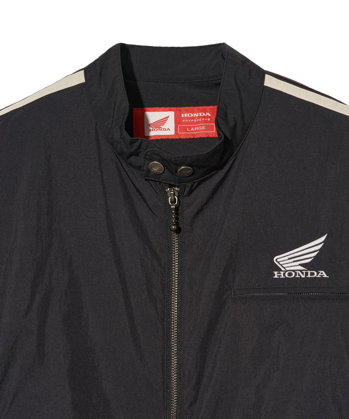 핍스 모터사이클(PHYPS MOTORCYCLE) Honda Nylon semi crop Track Jacket Black