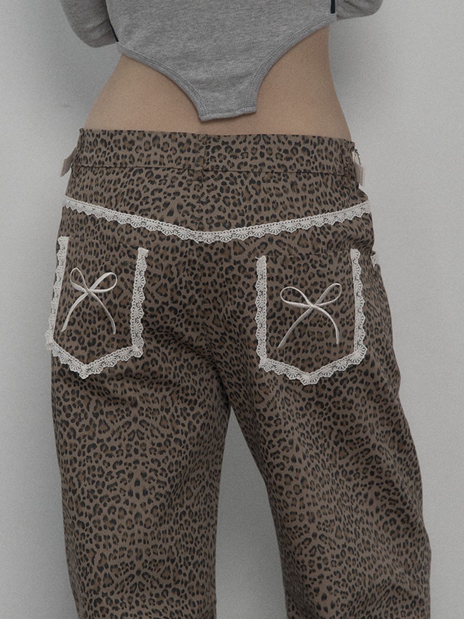 MUSINSA公式 | SETUPEXE LEOPARD LACE PANTS / BEIGE