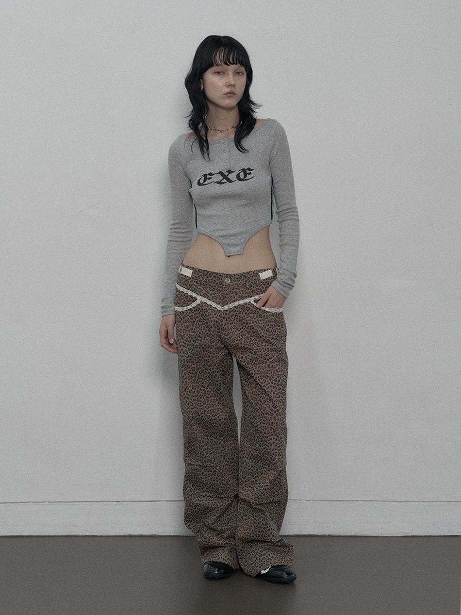 SETUPEXE LACE PANTS BEIGE レオパード ヒョウ柄 MUSINSA公式 | SETUPEXE LEOPARD LACE PANTS / BEIGE