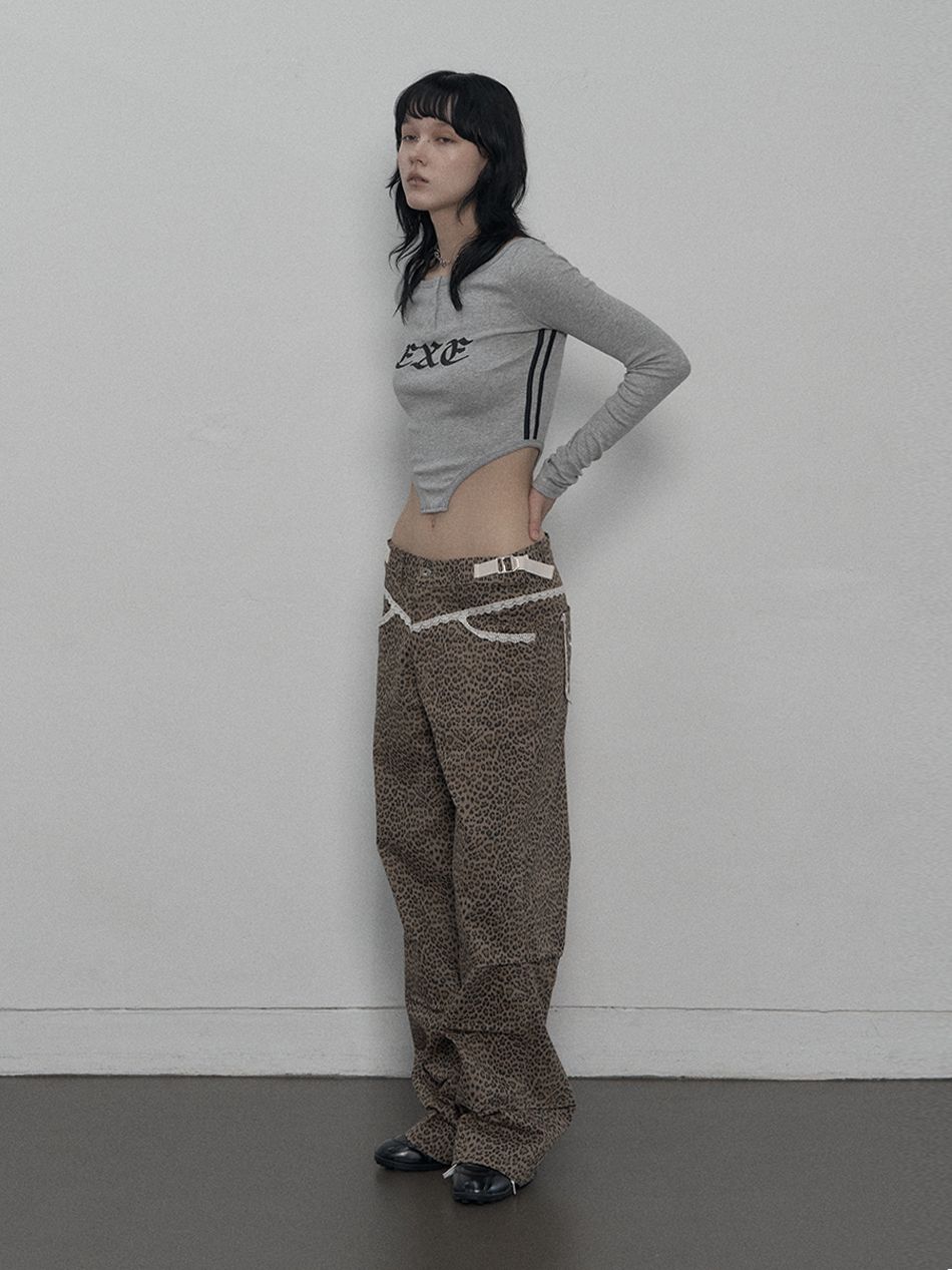 MUSINSA公式 | SETUPEXE LEOPARD LACE PANTS / BEIGE