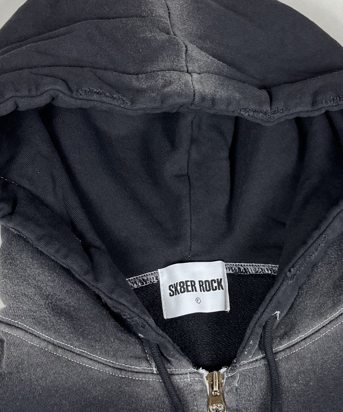 스케이터락(SK8ER ROCK) Hell Heaven Cross Vintage Sweat Hood Zip-up ((Black))