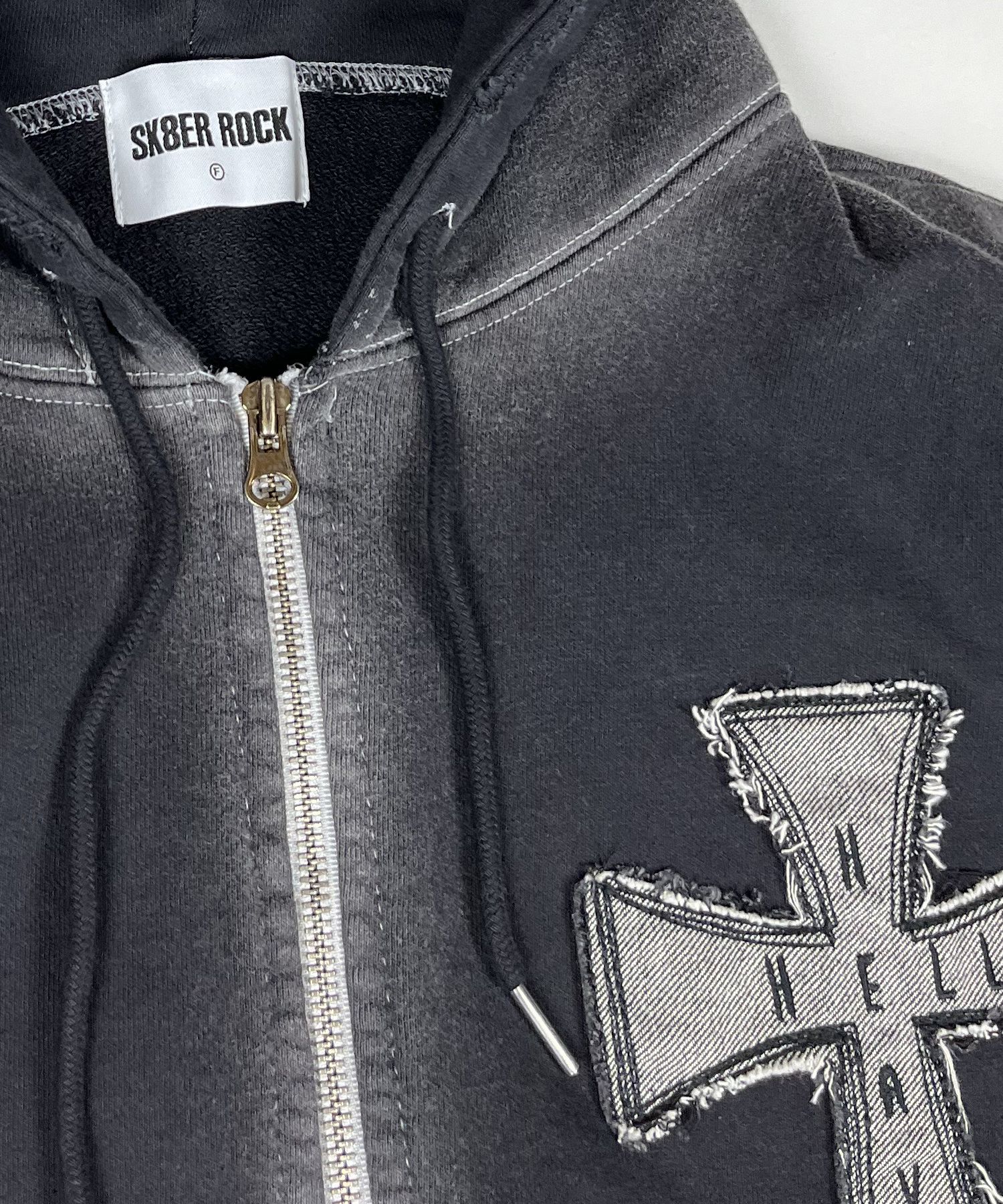 MUSINSA | SK8ER ROCK Hell Heaven Cross Vintage Sweat Hood