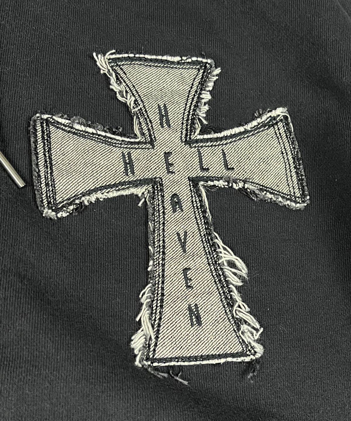 스케이터락(SK8ER ROCK) Hell Heaven Cross Vintage Sweat Hood Zip-up ((Black))