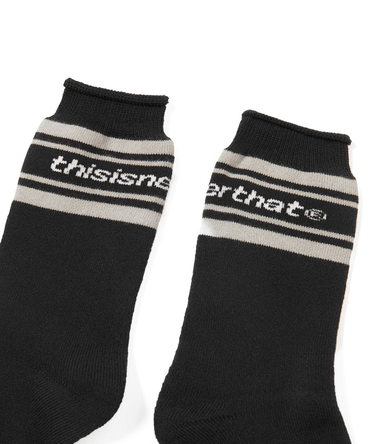 디스이즈네버댓(THISISNEVERTHAT) Striped Socks Black