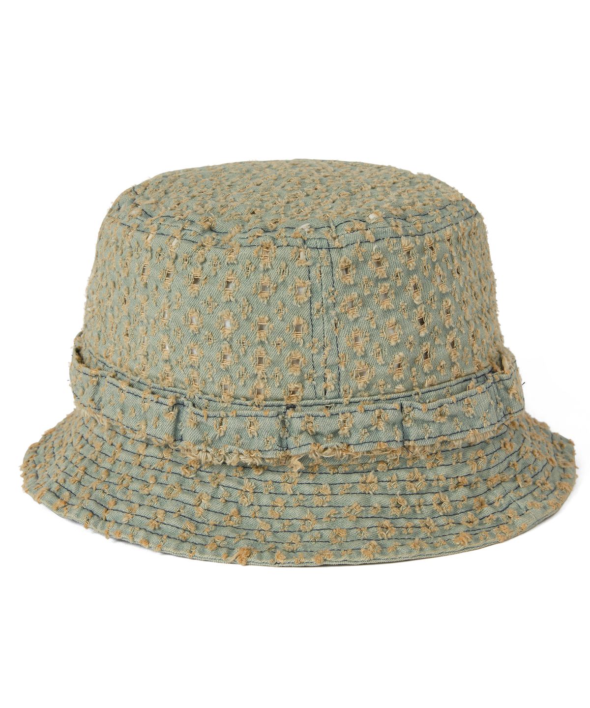 디스이즈네버댓(THISISNEVERTHAT) Damaged Denim Jungle Bucket Hat Washed Blue