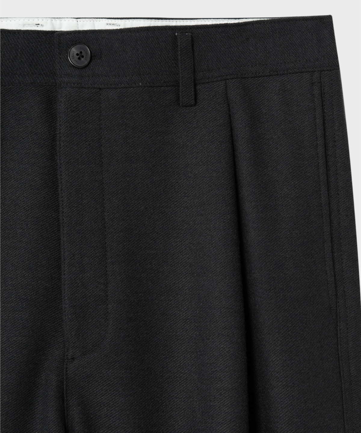 넌블랭크(NONBLANK) 원턱 와이드 핏 저지 슬랙스_DARK GREY