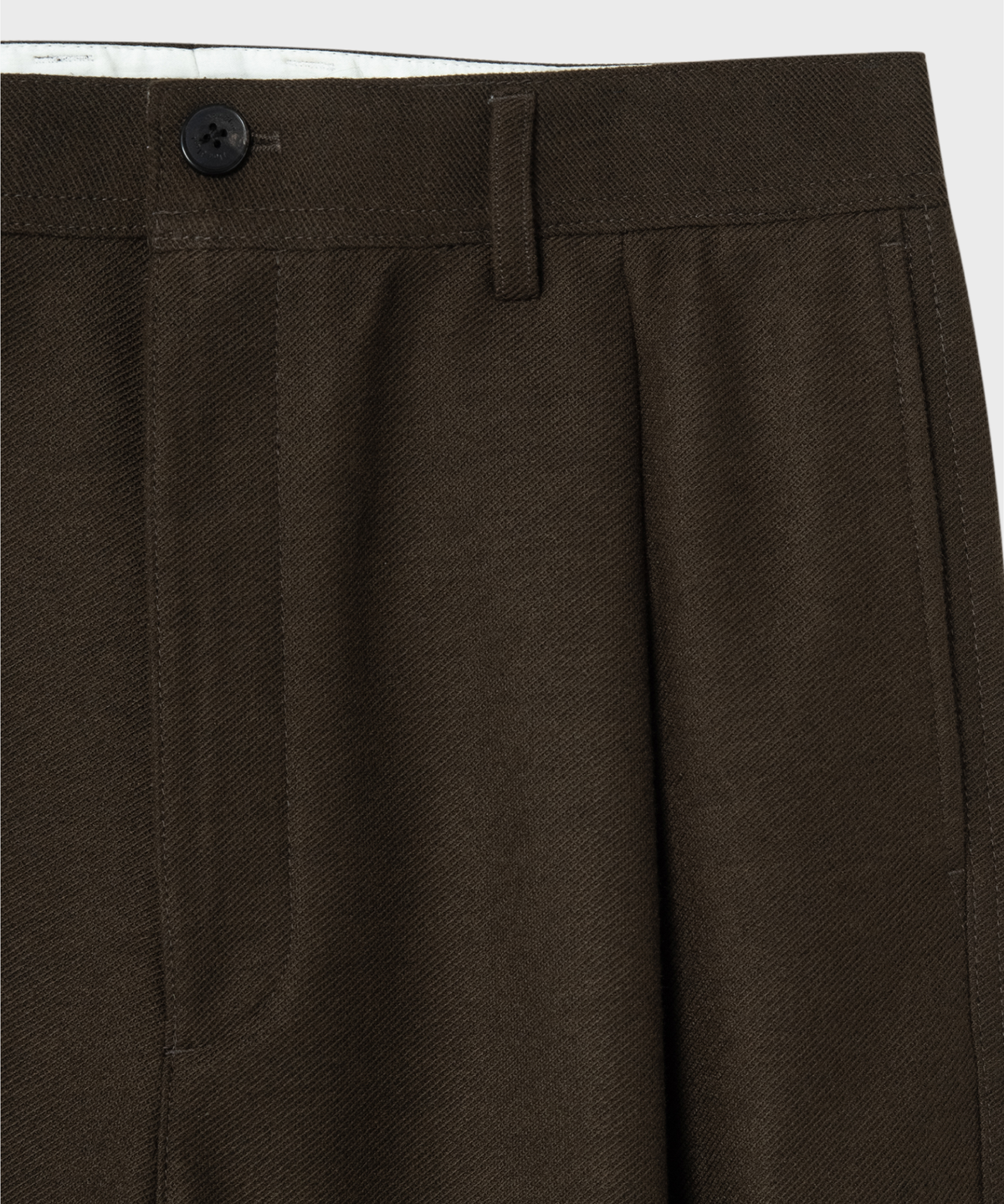 넌블랭크(NONBLANK) 원턱 와이드 핏 저지 슬랙스_DARK BROWN