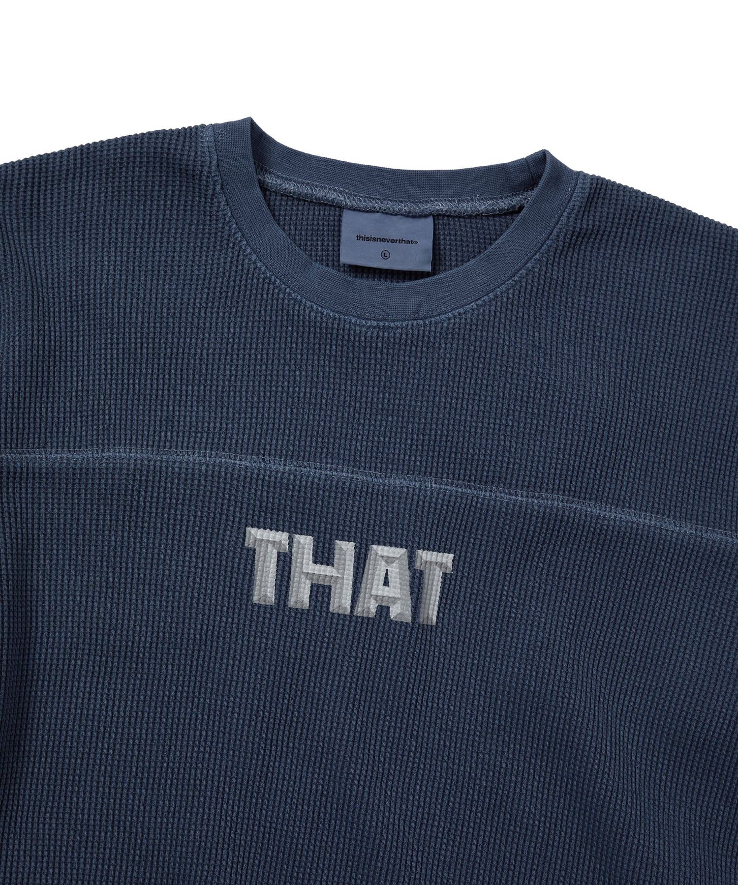MUSINSA | thisisneverthat® THAT Waffle L/S Tee Warm Blue