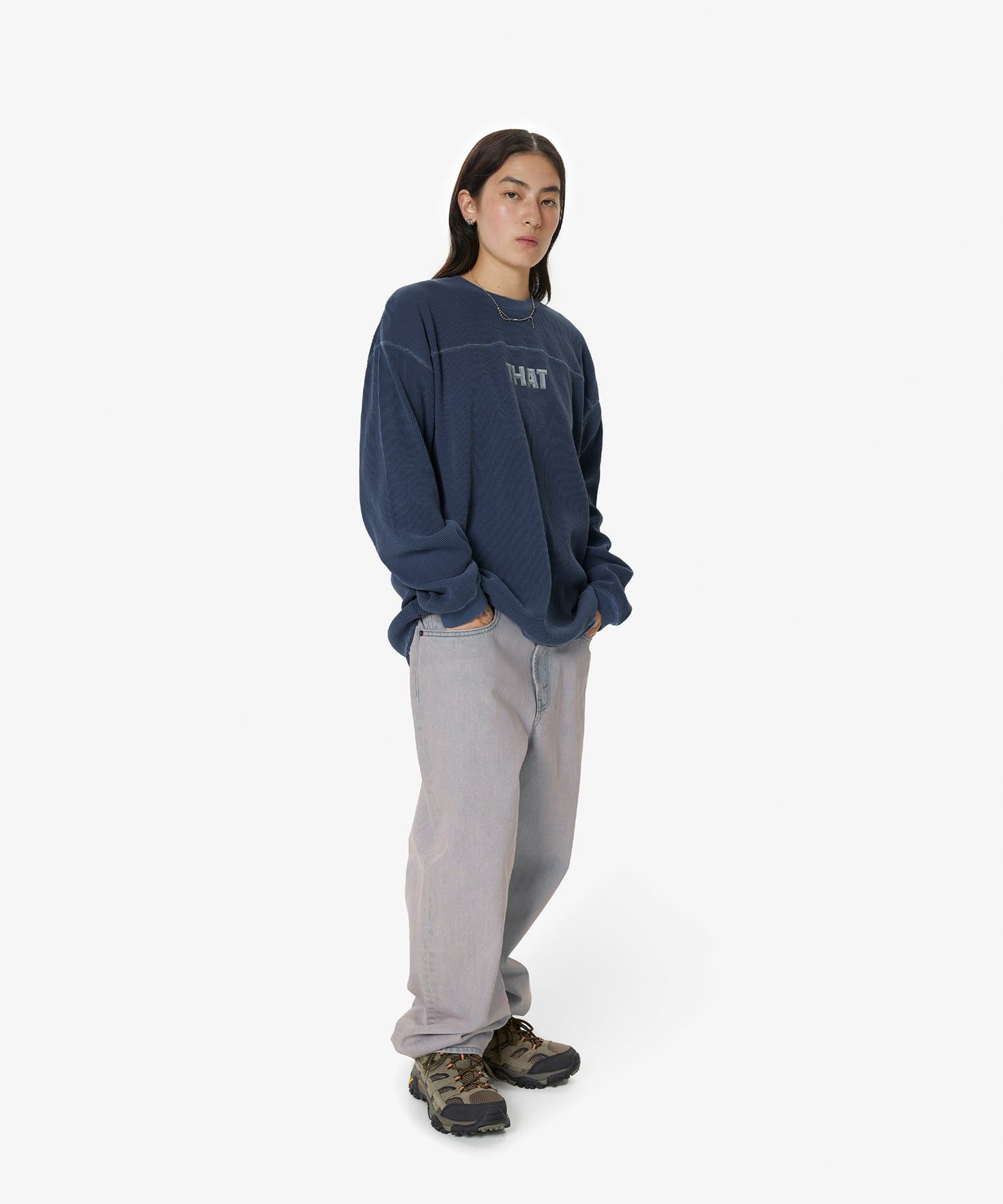 MUSINSA | thisisneverthat® THAT Waffle L/S Tee Warm Blue