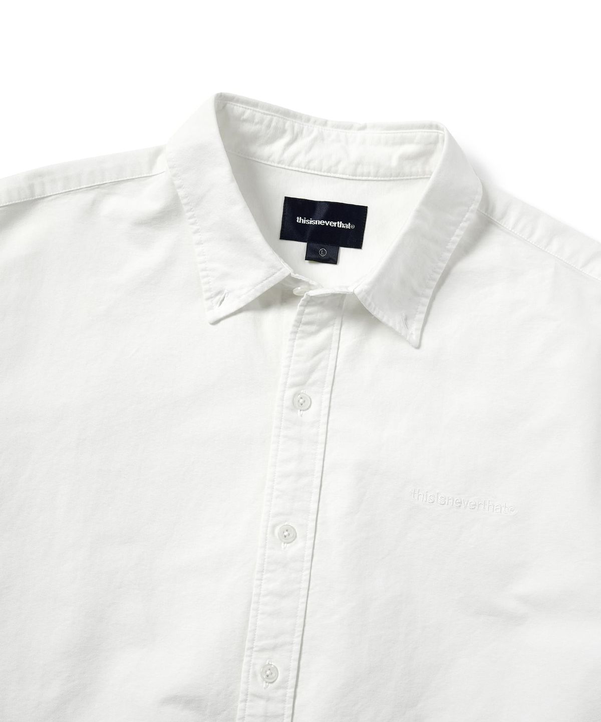 디스이즈네버댓(THISISNEVERTHAT) Overdyed T-Logo Oxford Shirt White