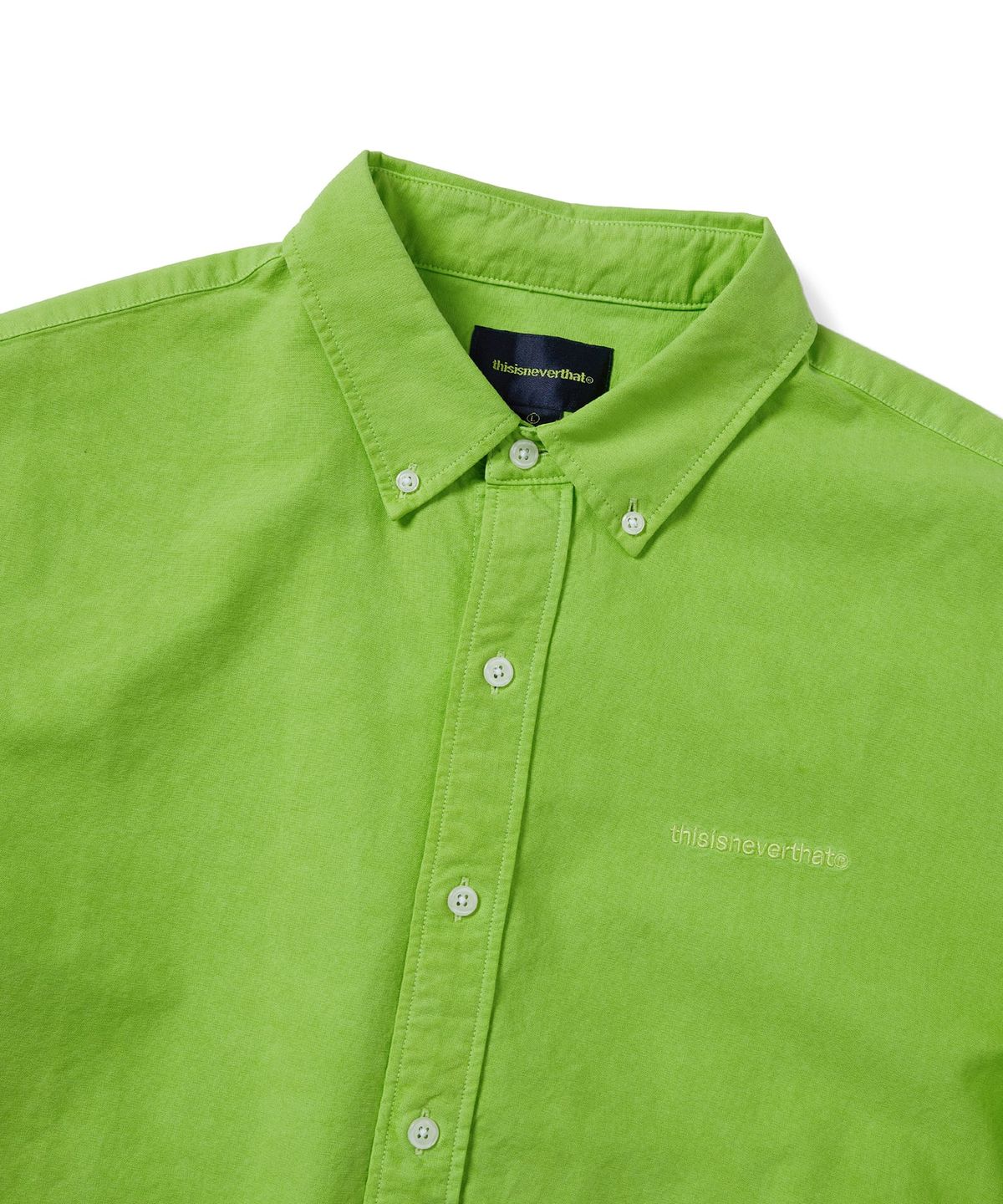 디스이즈네버댓(THISISNEVERTHAT) Overdyed T-Logo Oxford Shirt Green
