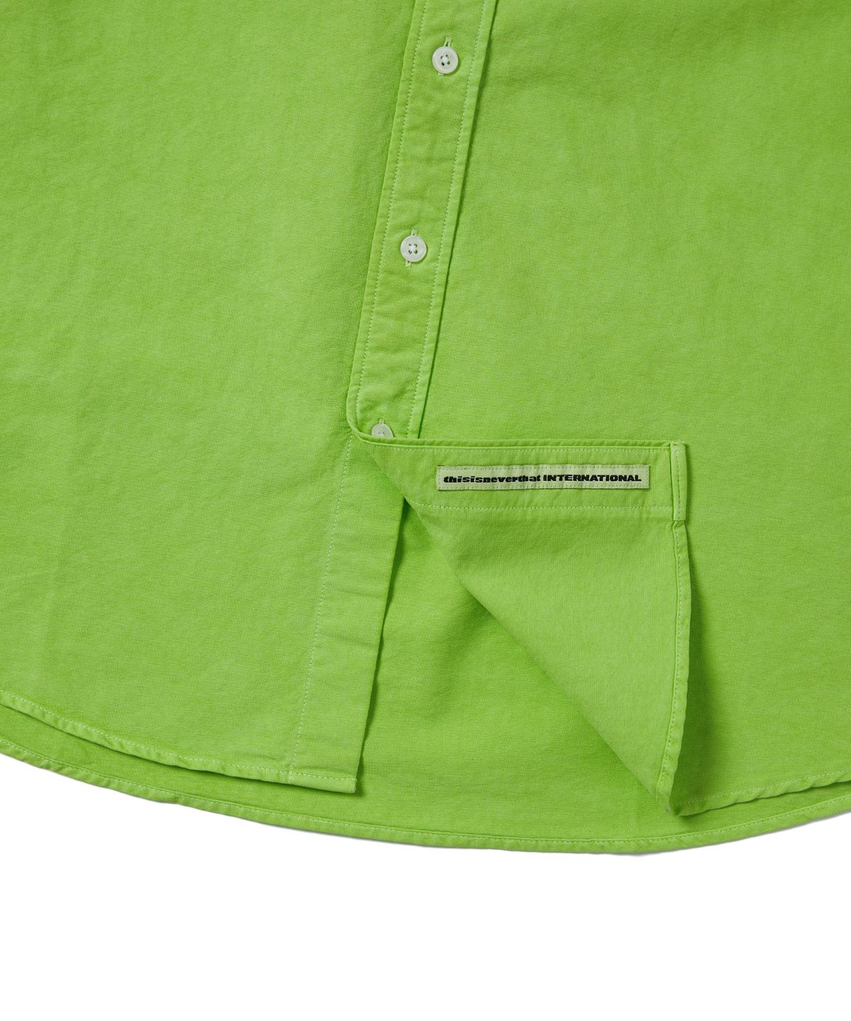 디스이즈네버댓(THISISNEVERTHAT) Overdyed T-Logo Oxford Shirt Green