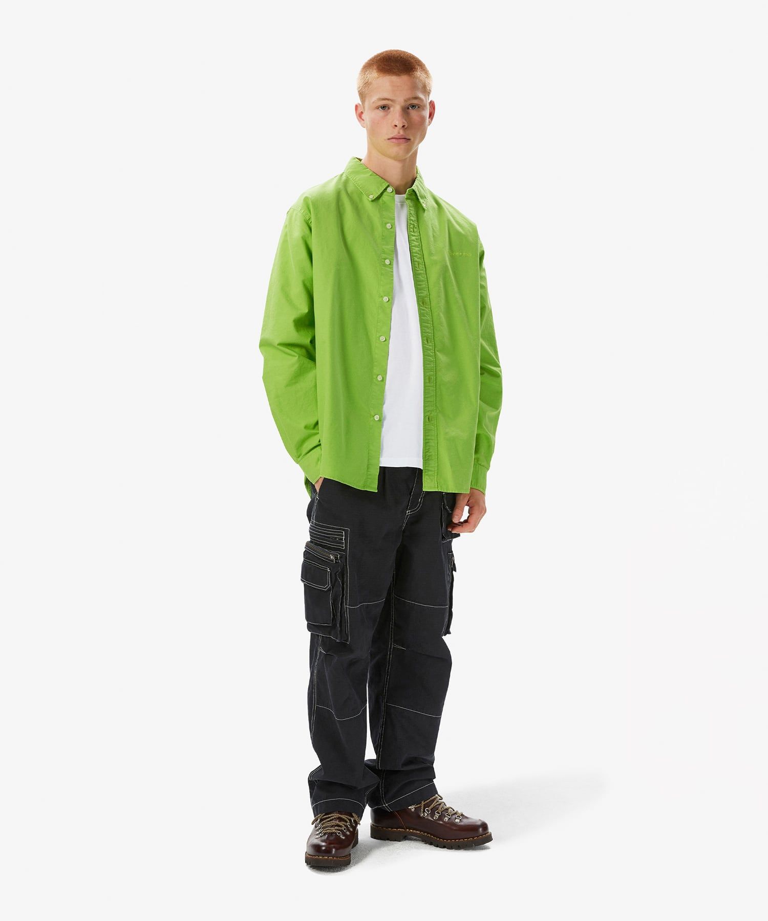MUSINSA | thisisneverthat® Overdyed T-Logo Oxford Shirt Green