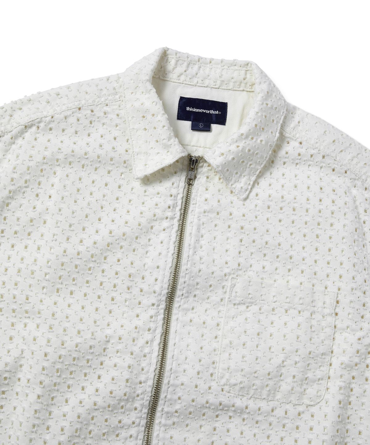 디스이즈네버댓(THISISNEVERTHAT) Damaged Denim Shirt Off White
