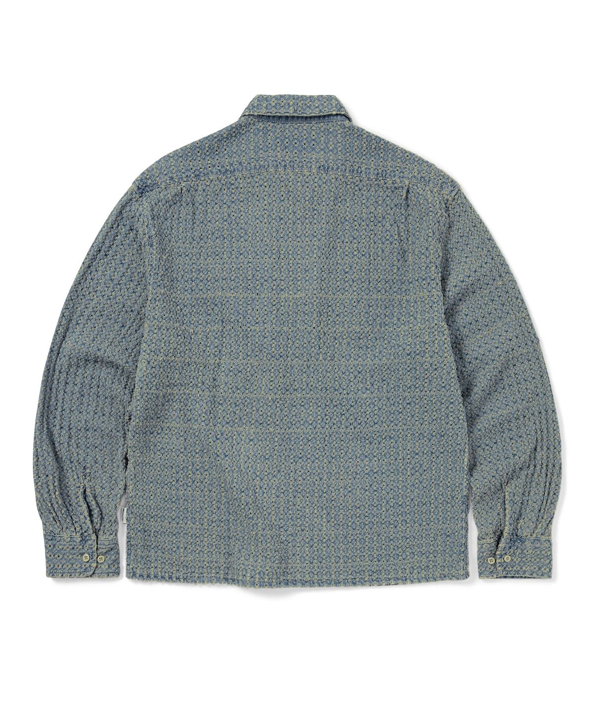 디스이즈네버댓(THISISNEVERTHAT) Damaged Denim Shirt Washed Blue