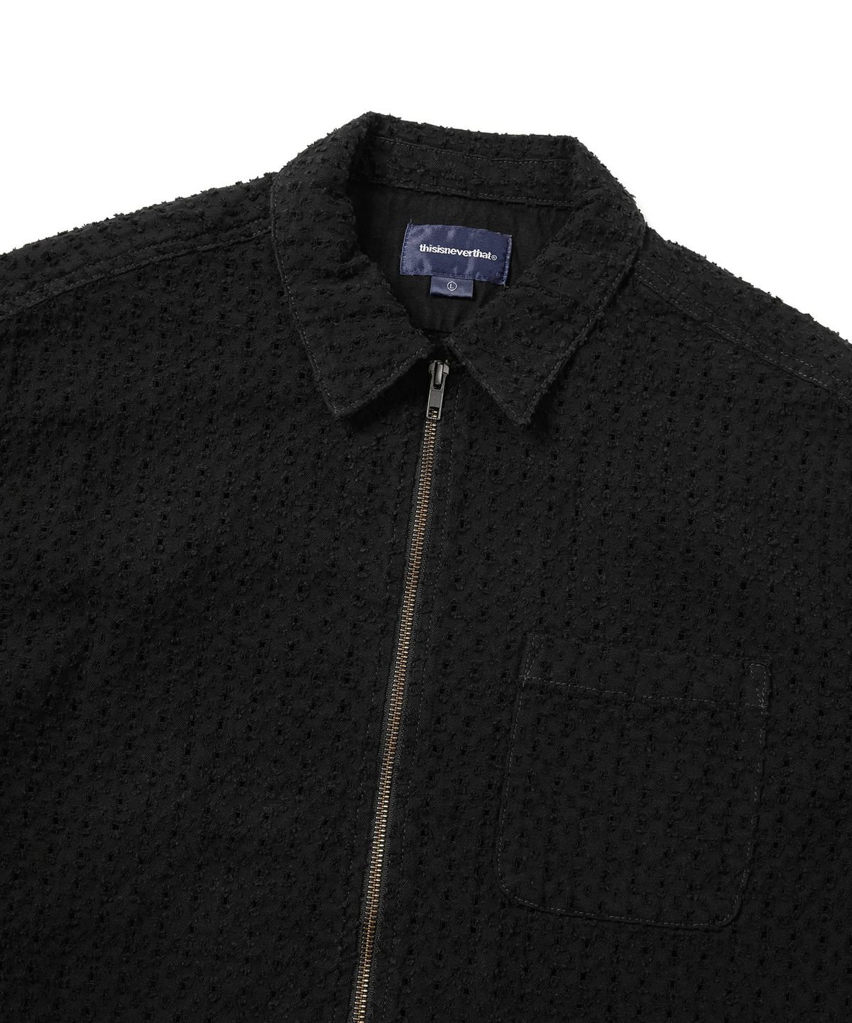 디스이즈네버댓(THISISNEVERTHAT) Damaged Denim Shirt Black