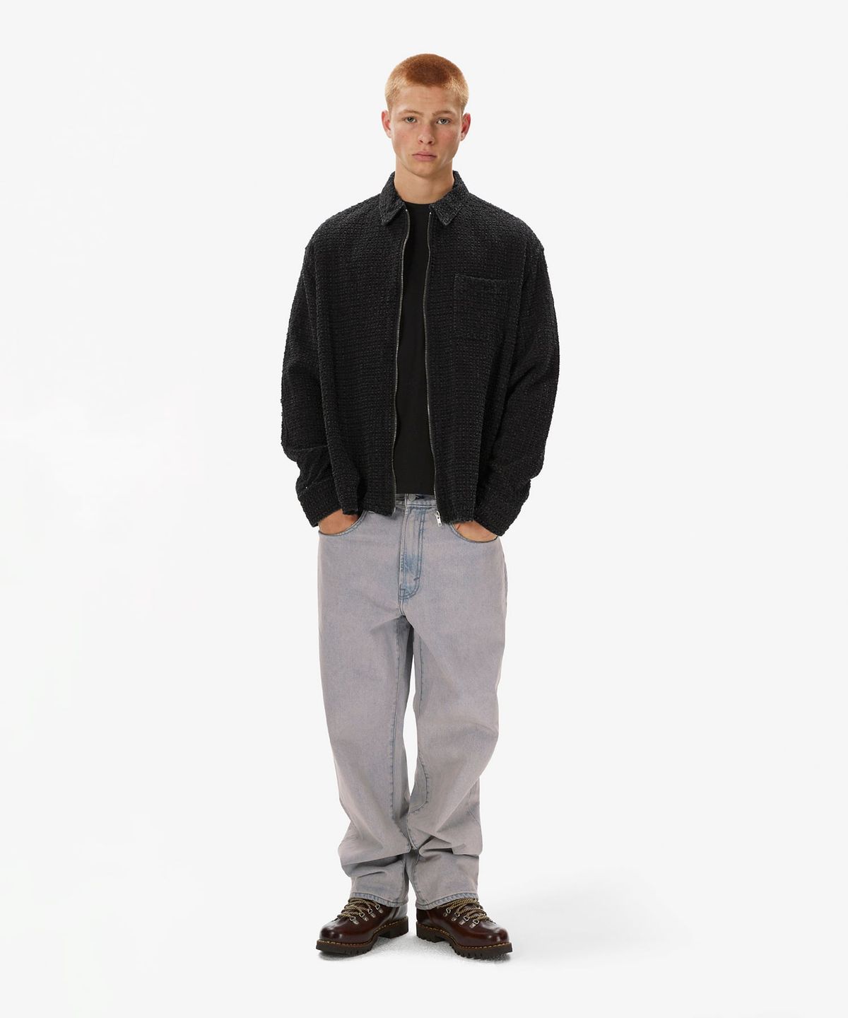 디스이즈네버댓(THISISNEVERTHAT) Damaged Denim Shirt Black