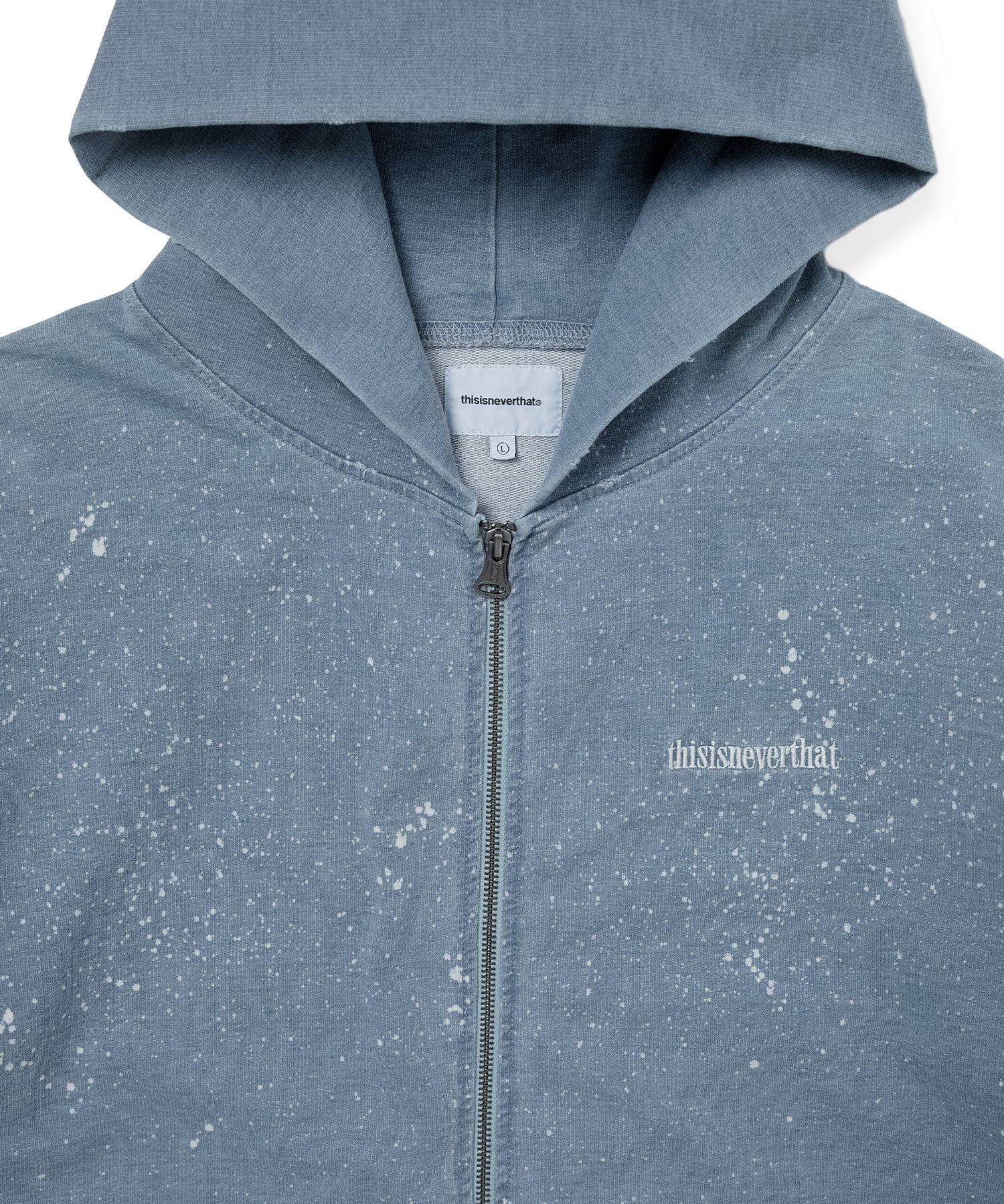【THISISNEVERTHAT】Indigo Dyed Zip Up Hoodie Blue Indigo Dyed Zip Up Hoodie - thisisneverthat®