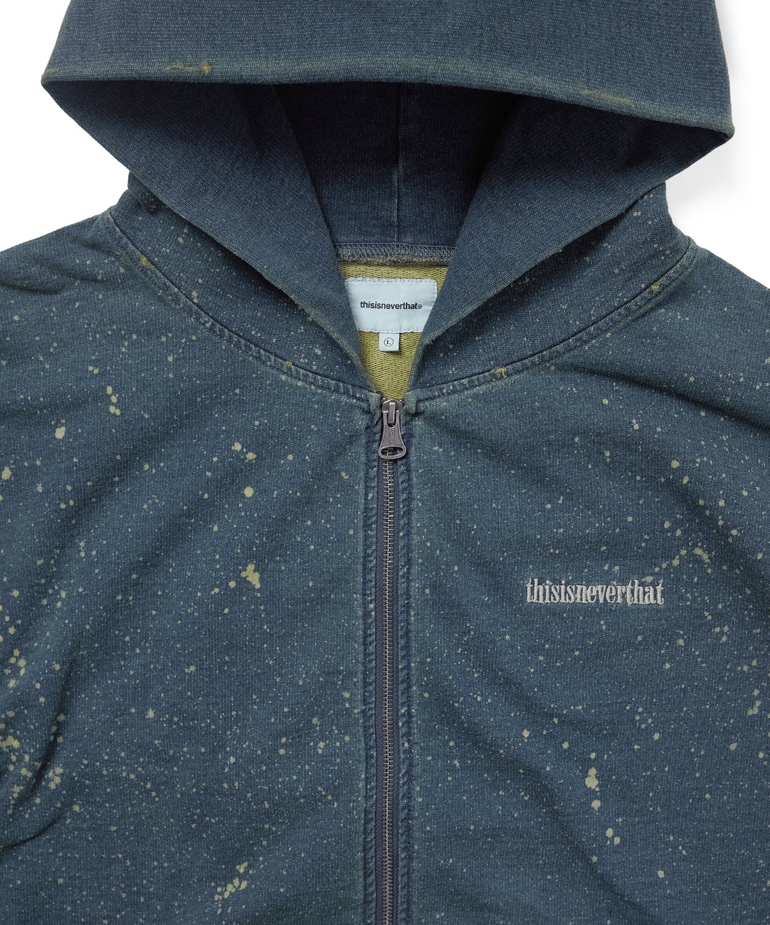 MUSINSA | thisisneverthat® Indigo Dyed Zip Up Hoodie Blue