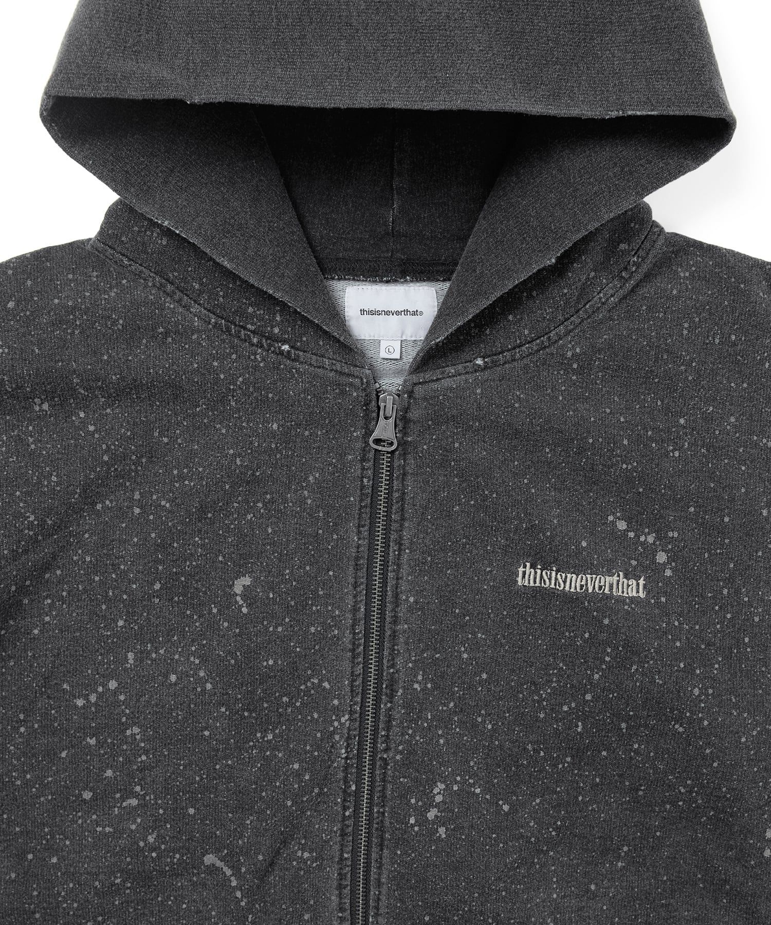 MUSINSA | thisisneverthat® Indigo Dyed Zip Up Hoodie Black