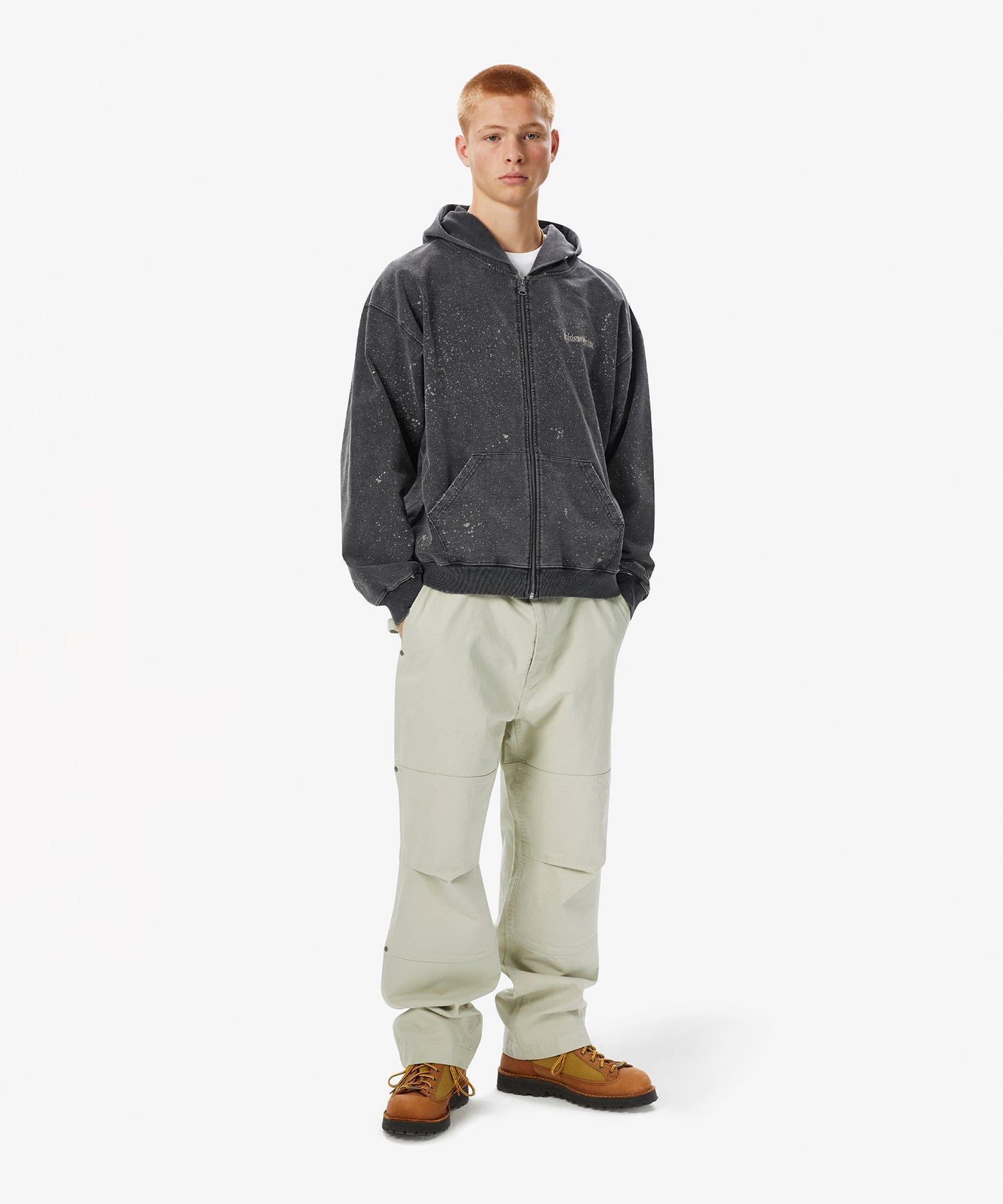 MUSINSA | thisisneverthat® Indigo Dyed Zip Up Hoodie Black
