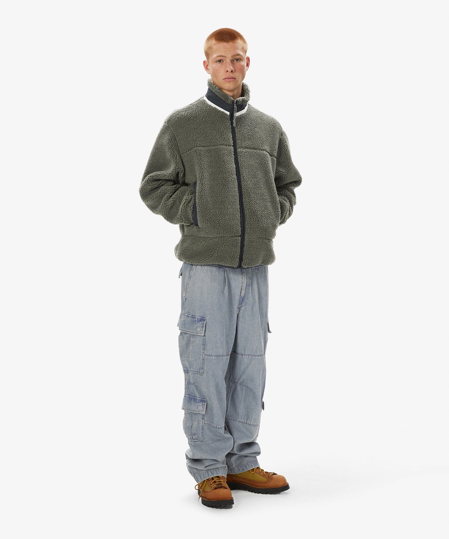 MUSINSA | thisisneverthat® T Sherpa Fleece Jacket Grey