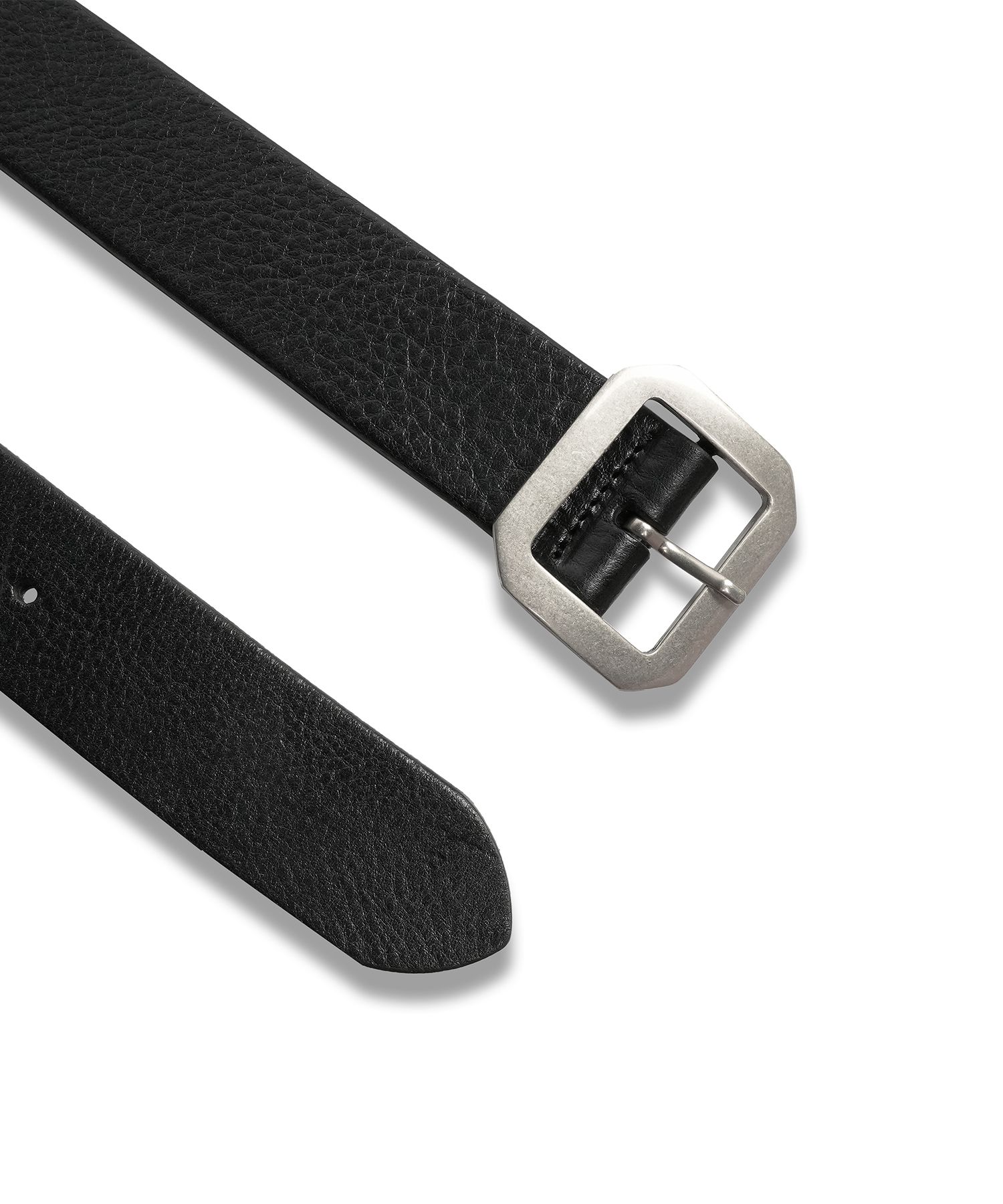●DOFFJASON● COWHIDE D-RING BELT BLACK DJCBT004BLK Buy D Ring Belt | Embossed Black Full Grain Leather